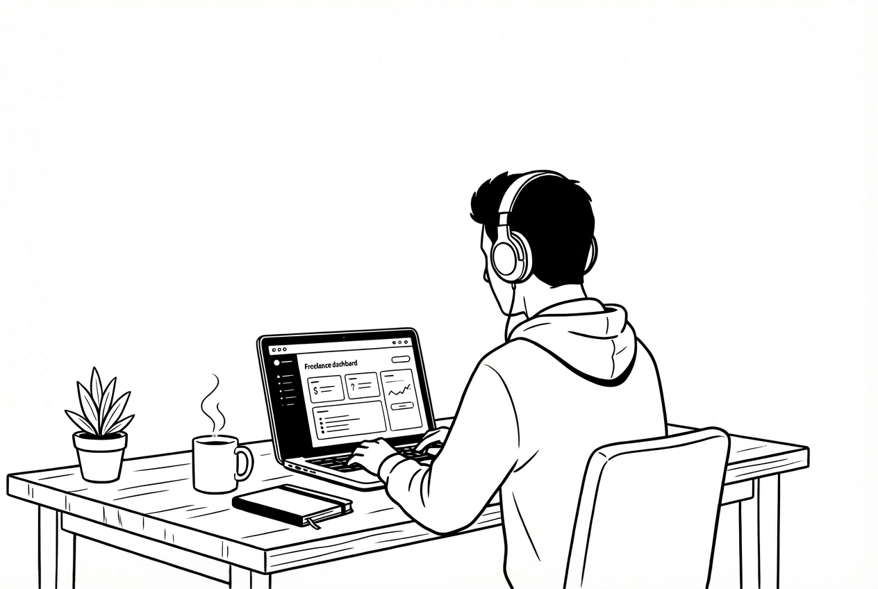 Freelancer working